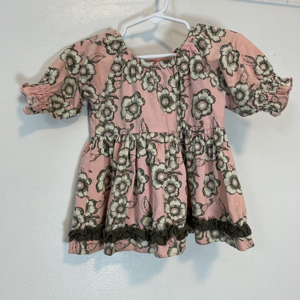 Matilda Jane Serendipity Pink Floral Ruffle Top Baby Girl 18M Peasant Style B143